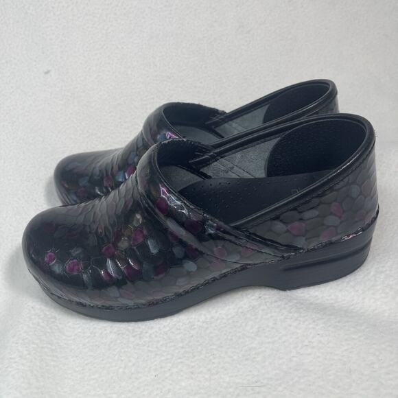 DANSKO Women's Stone Pebble Purple/Blue/Silver Multi Color Clogs Size 39/8-8.5 - Picture 3 of 11